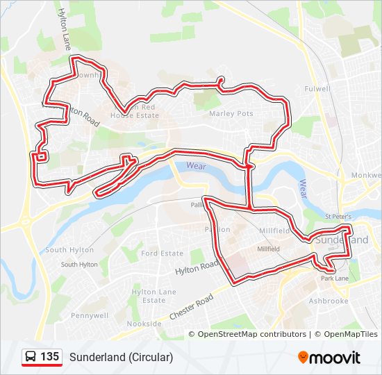 Bus 135 Route Map 135 Route: Schedules, Stops & Maps - Sunderland (Updated)