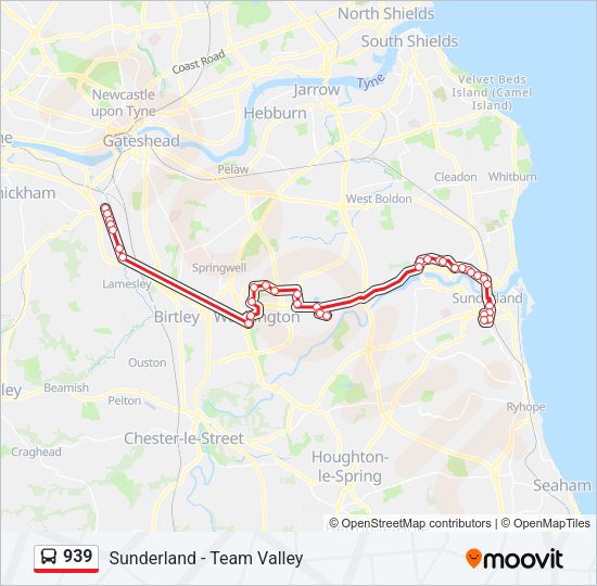 939 Bus Line Map