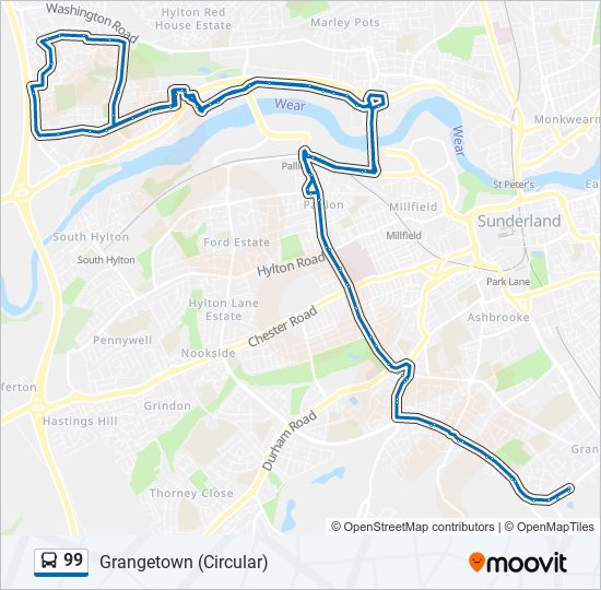 99 bus Line Map