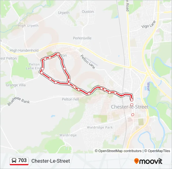 703 Bus Line Map