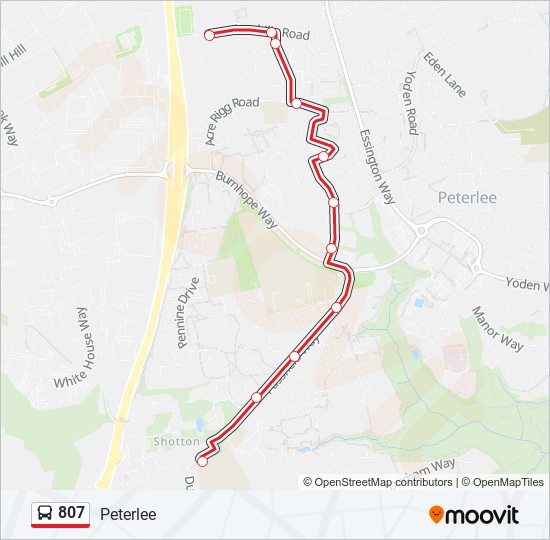 Bus 807 Route Map 807 Route: Schedules, Stops & Maps - Peterlee (Updated)