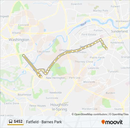 S452 Bus Line Map