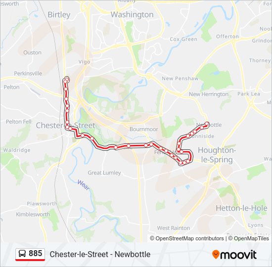885 Bus Line Map