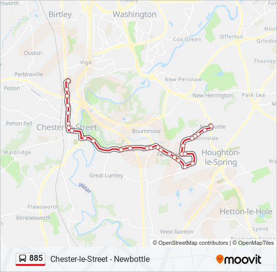 885-route-schedules-stops-maps-chester-le-street-updated