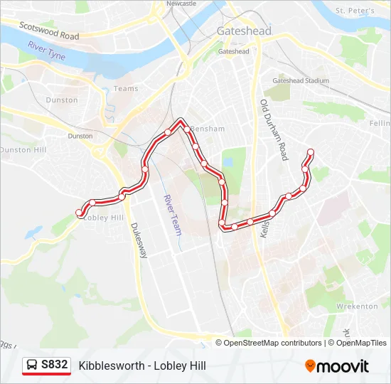 S832 Bus Line Map