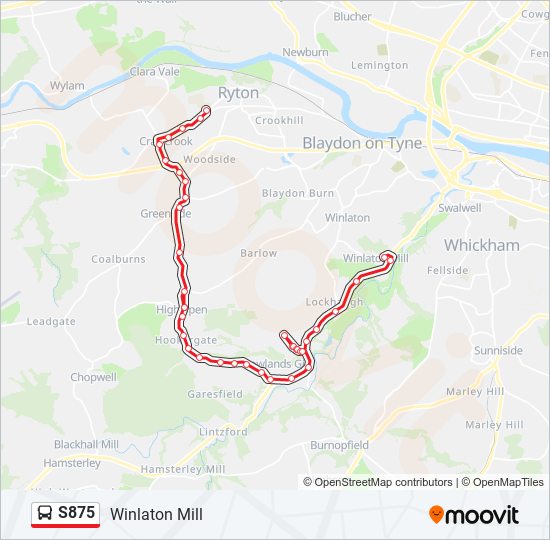 S875 Bus Line Map