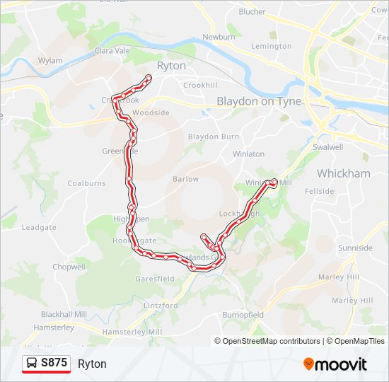 S875 Bus Line Map