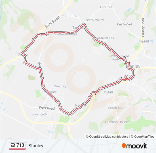 713 Bus Line Map