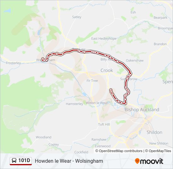 101D Bus Line Map