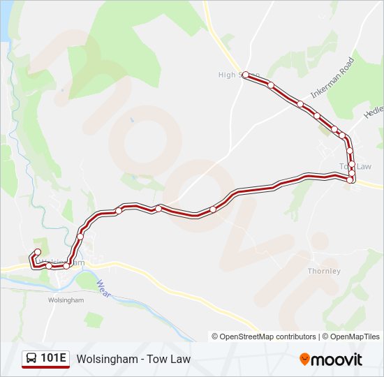 101E Bus Line Map