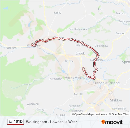 101D Bus Line Map