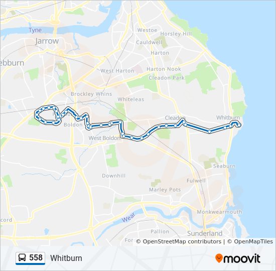 558 Bus Line Map