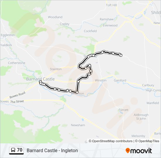 70 Bus Line Map