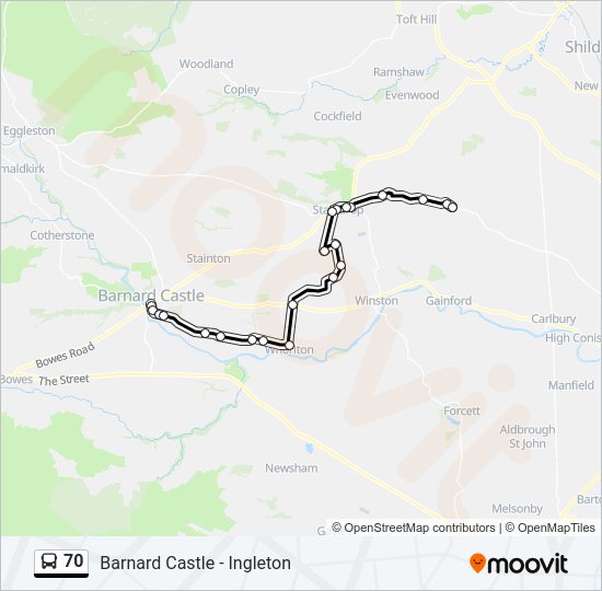 Directions To Route 70 70 Route: Schedules, Stops & Maps - Barnard Castle (Updated)