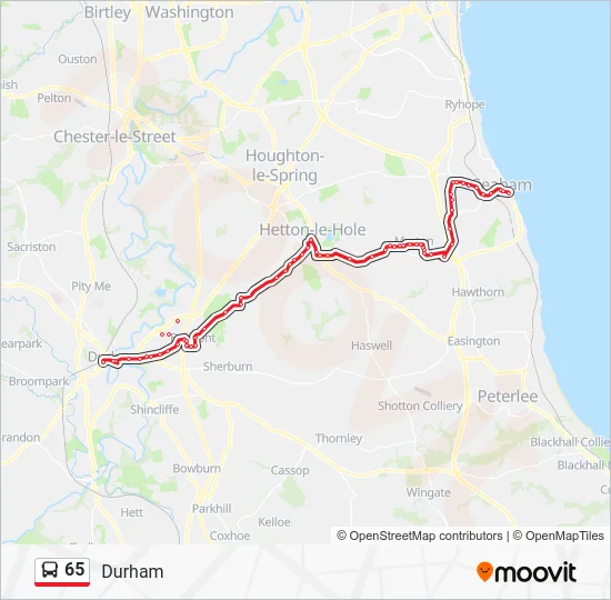 65 Route - Seaham - Durham: Schedules, Stops & Maps (Updated)