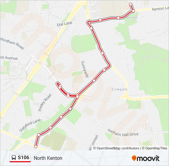 S106 Bus Line Map