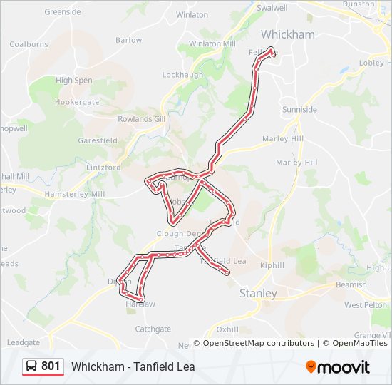 801 Bus Line Map