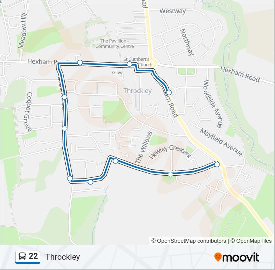 22 bus Line Map