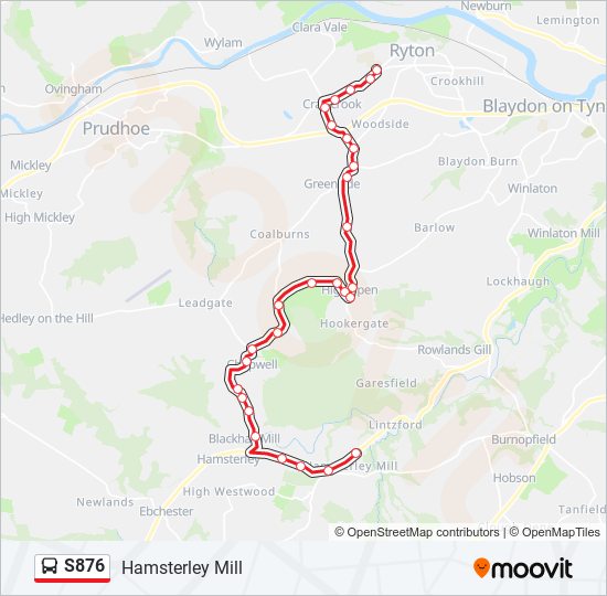 S876 Bus Line Map