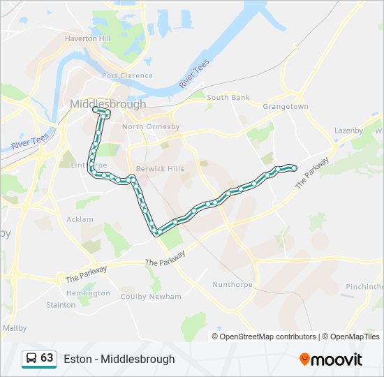 63 bus Line Map