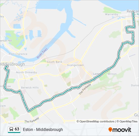 Bus 63 Route Map 63 Route: Schedules, Stops & Maps - Middlesbrough (Updated)