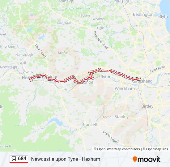 684 Bus Line Map