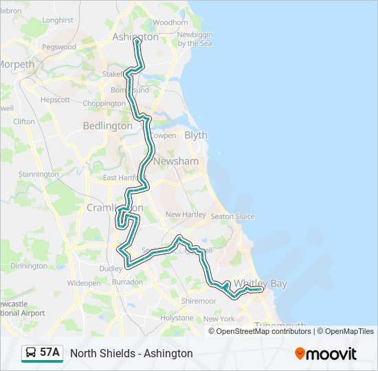 57a Route: Schedules, Stops & Maps - Whitley Bay (Updated)