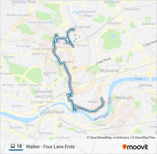 18 Route: Schedules, Stops & Maps - Walker (Updated)