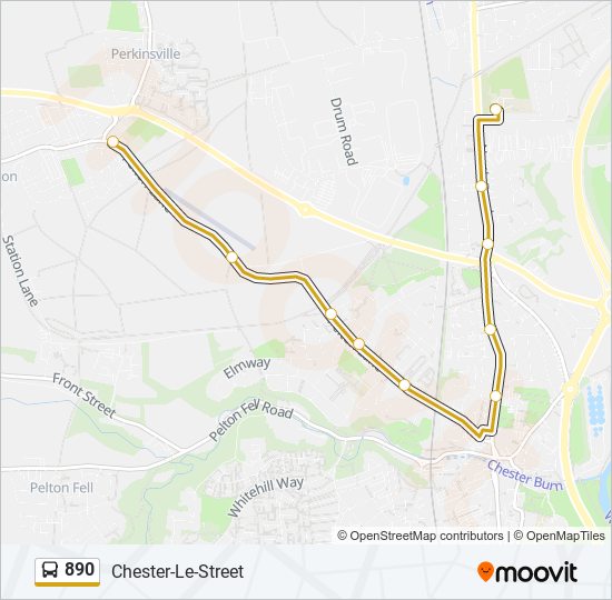 890 Bus Line Map