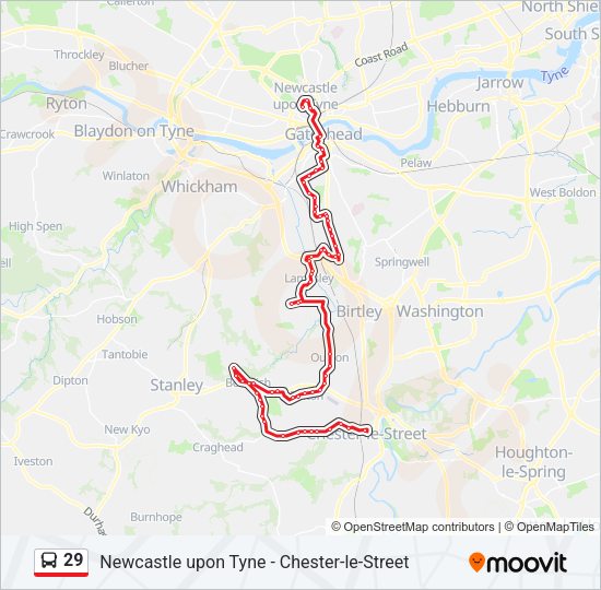 29 Bus Line Map