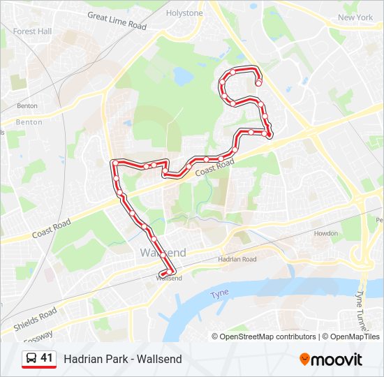 41 Bus Line Map