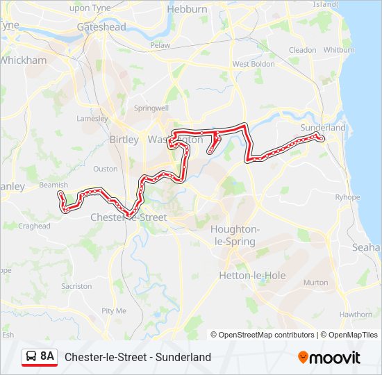 8A Bus Line Map