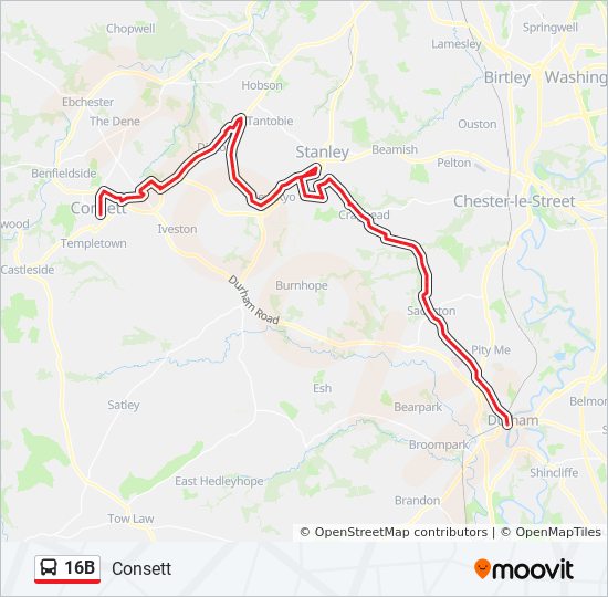 16B Bus Line Map