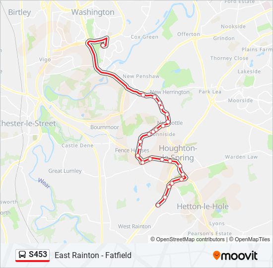 S453 Bus Line Map