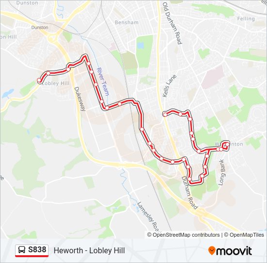 S838 Bus Line Map