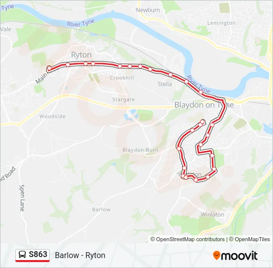 S863 Bus Line Map