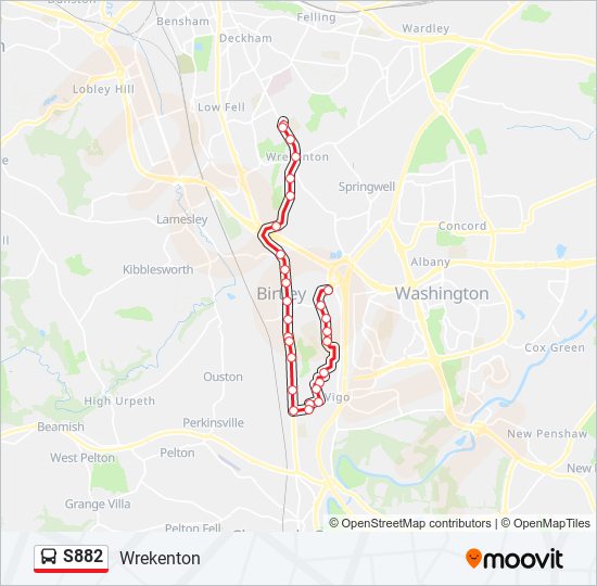 S882 Bus Line Map
