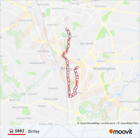 S882 Bus Line Map