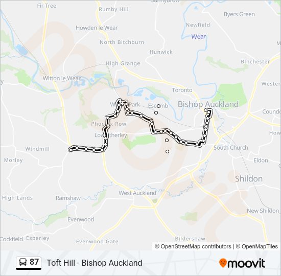 87 bus Line Map