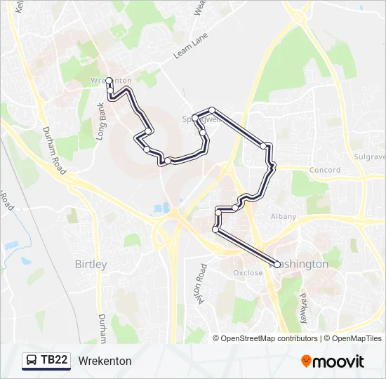 TB22 Bus Line Map
