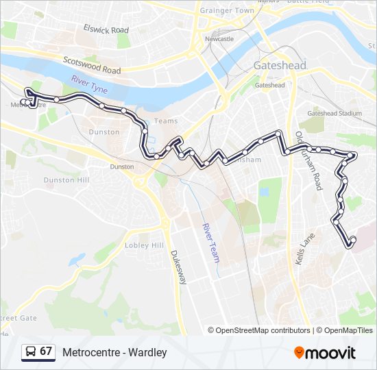 67 Bus Line Map