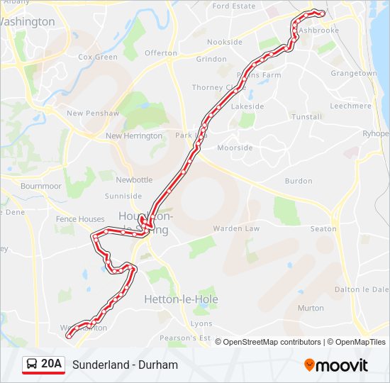 20A Bus Line Map