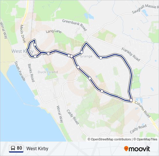 80 Bus Line Map