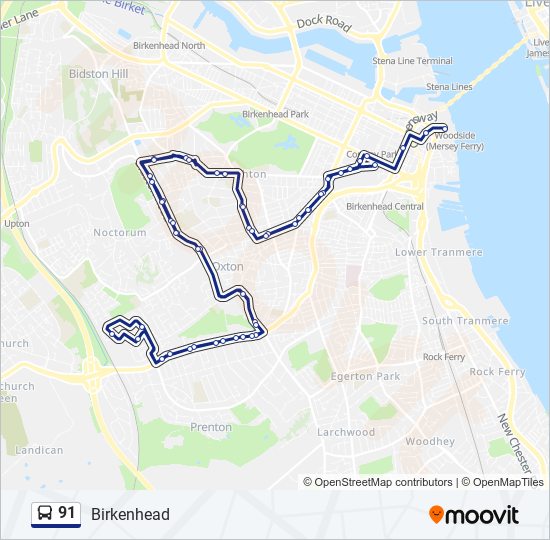 91 Bus Line Map