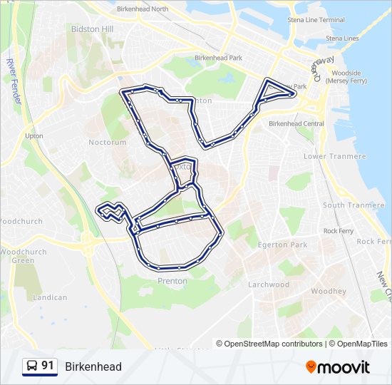 91 Bus Line Map