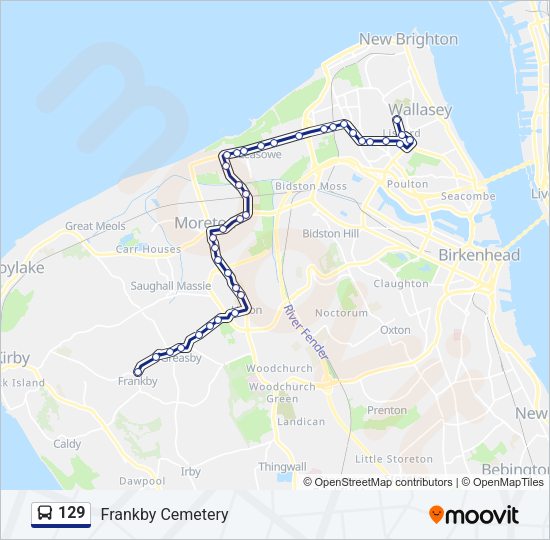129 Bus Line Map