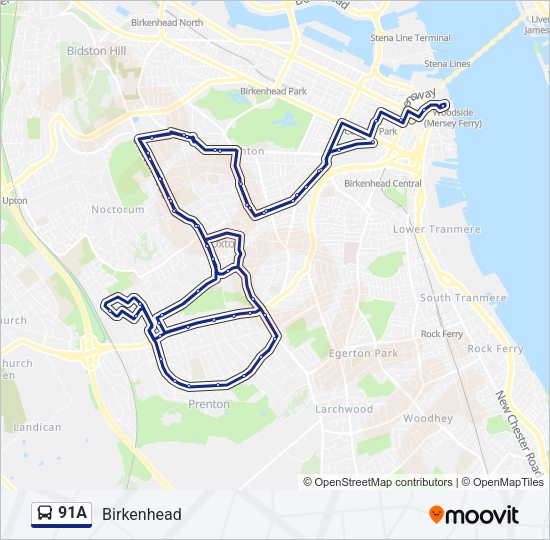 91A Bus Line Map