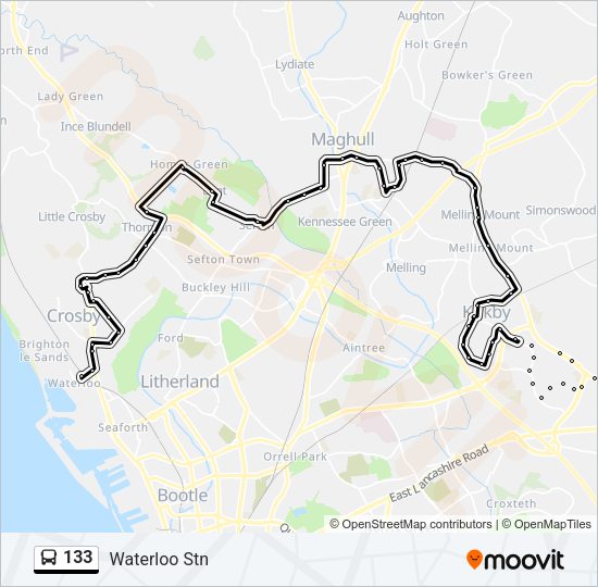 133 Bus Line Map