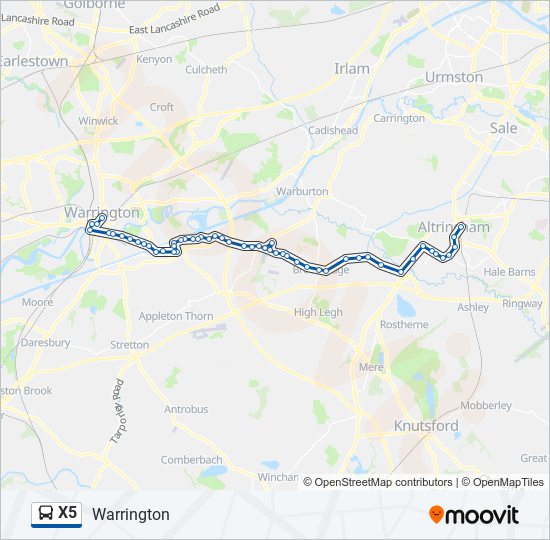 x5 Route Schedules, Stops & Maps Warrington (Updated)