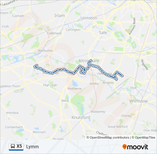x5 Route Schedules, Stops & Maps Lymm (Updated)